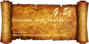 Goszman Szókratész névjegykártya